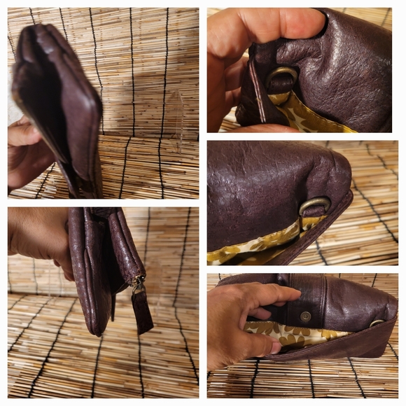 Latico Brown Full Grain Leather Women's Fold-over Clutch - Picture 5 of 6